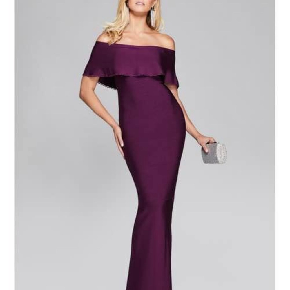 Elegant Off-Shoulder Plum Dress